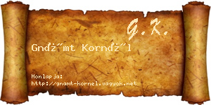 Gnámt Kornél névjegykártya