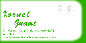 kornel gnamt business card